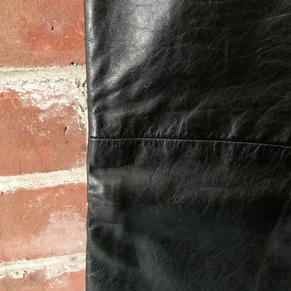 Vintage Earl Jeans Black Leather Pants Size 26 - Picture 4 of 7